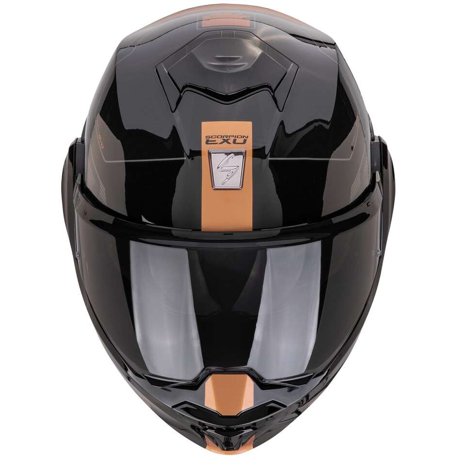 Modular Motorcycle Helmet P/J Scorpion EXO-TECH EVO TRAVELLER Black Copper