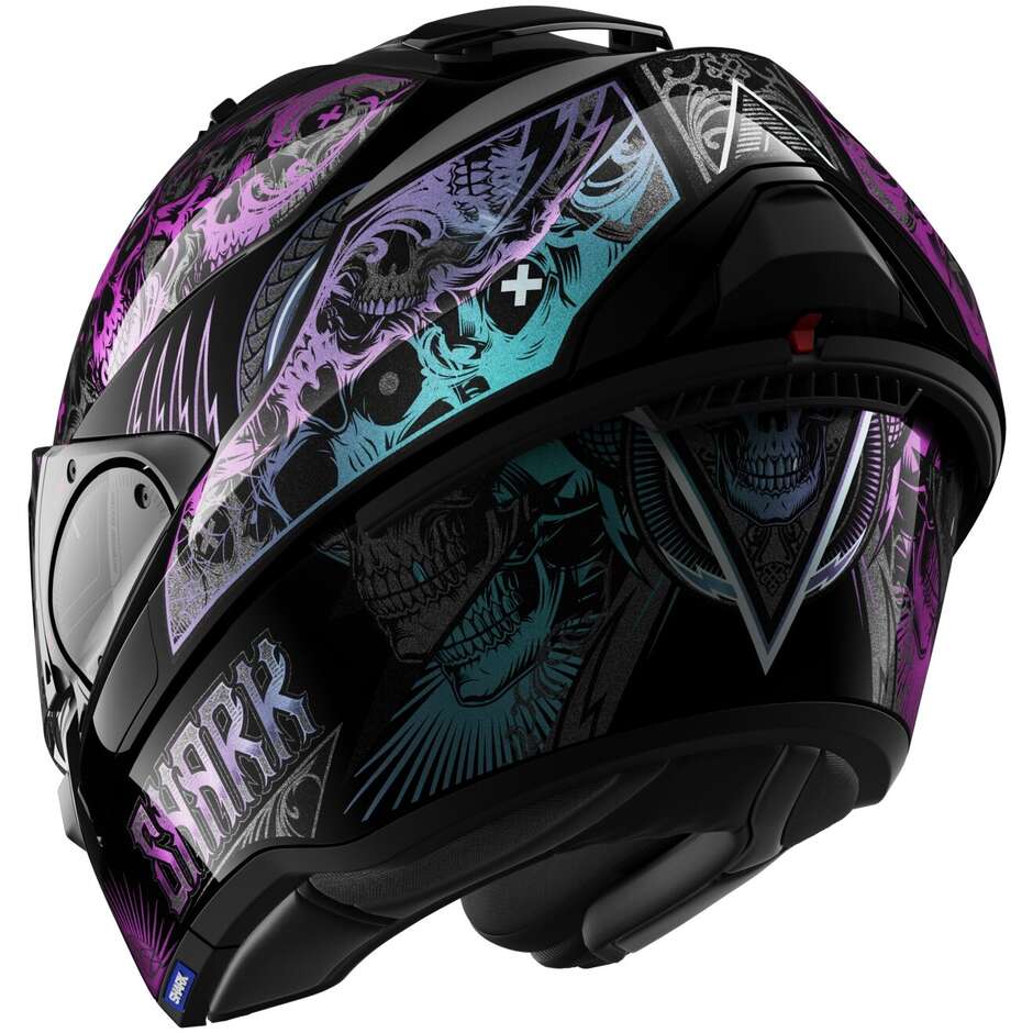 Modular Motorcycle Helmet P / J Shark EVO ES K-ROZEN Black Purple Glitter