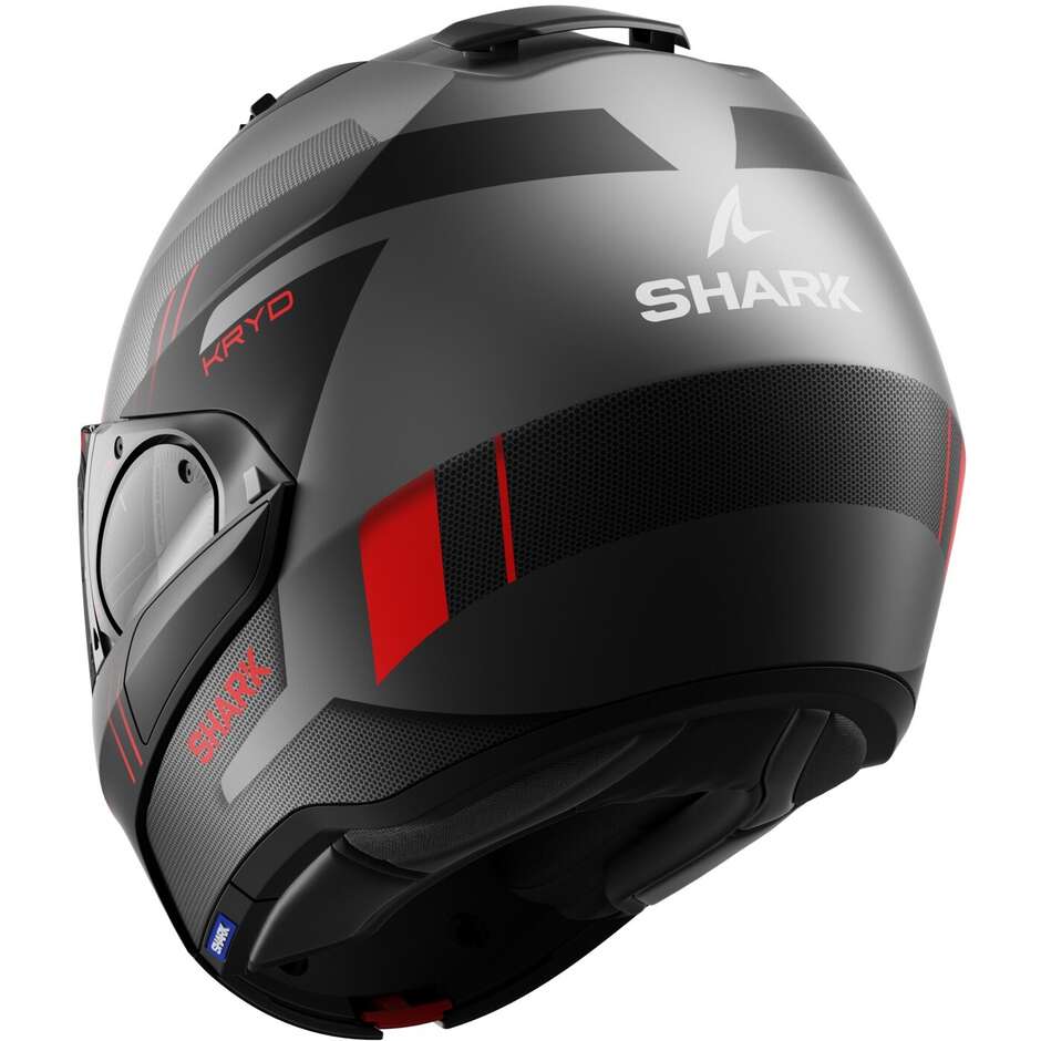 Modular Motorcycle Helmet P / J Shark EVO ES KRYD Matt Anthracite Black Red