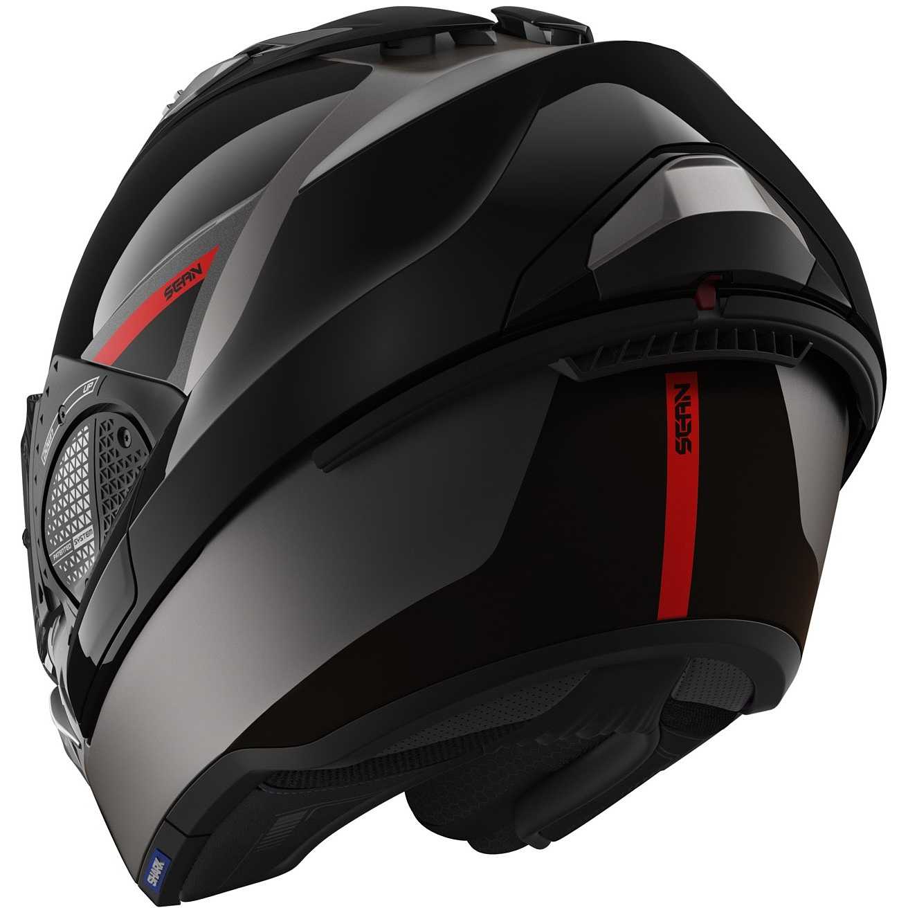 Casque Moto Modulable P/J Shark EVO GT SEAN Anthracite Noir Rouge