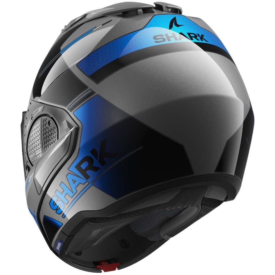 Modular Motorcycle Helmet P / J Shark EVO GT TEKLINE Anthracite Chrome Blue