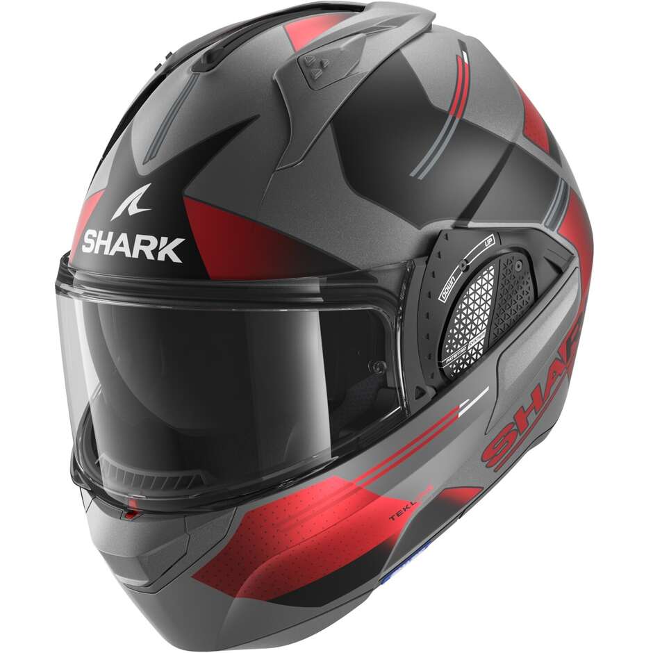 Modular Motorcycle Helmet P / J Shark EVO GT TEKLINE Matt Anthracite Chrome Red