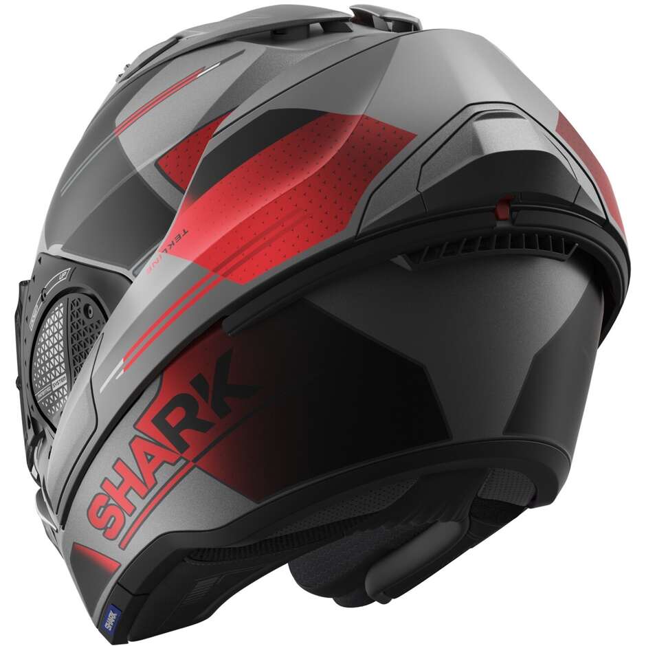 Modular Motorcycle Helmet P / J Shark EVO GT TEKLINE Matt Anthracite Chrome Red