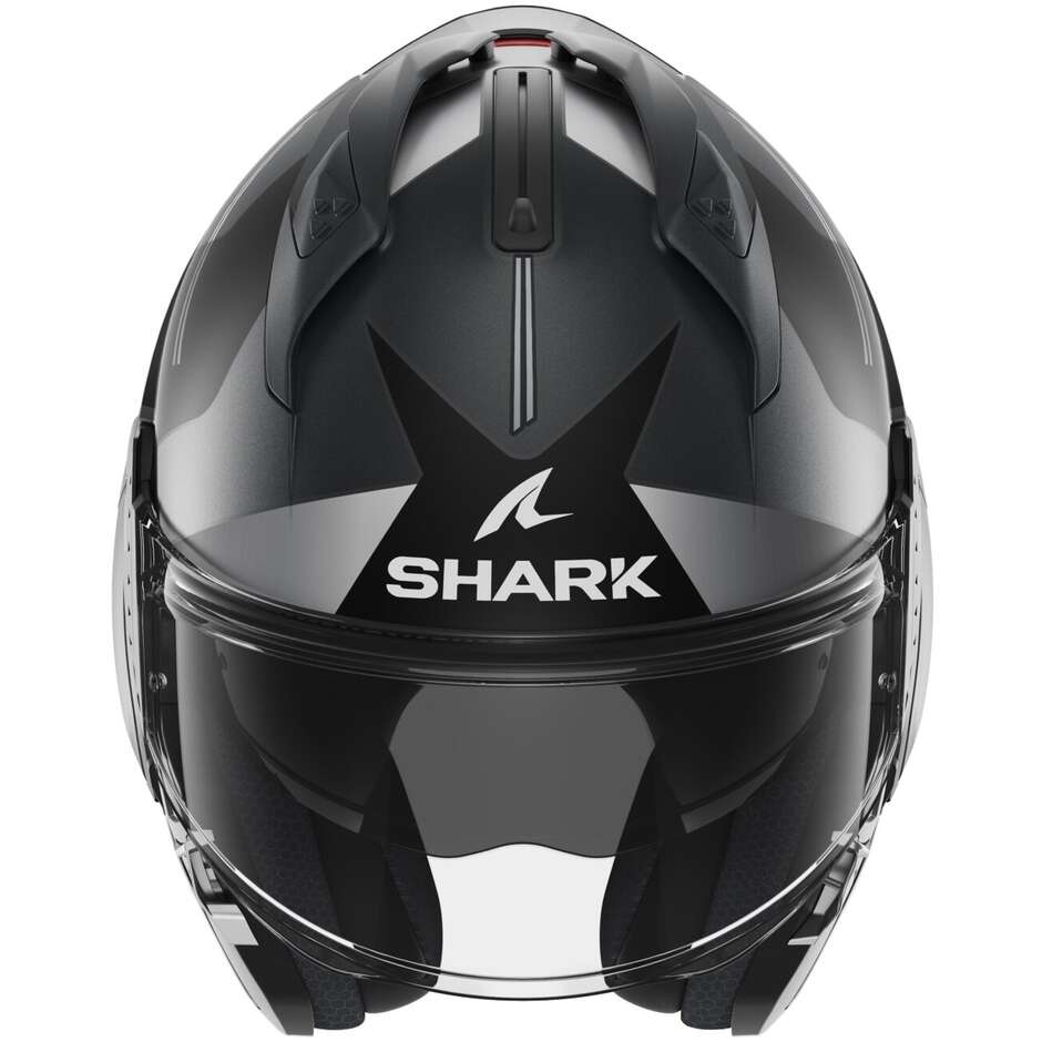 Modular Motorcycle Helmet P / J Shark EVO GT TEKLINE Matt Anthracite Chrome Silver
