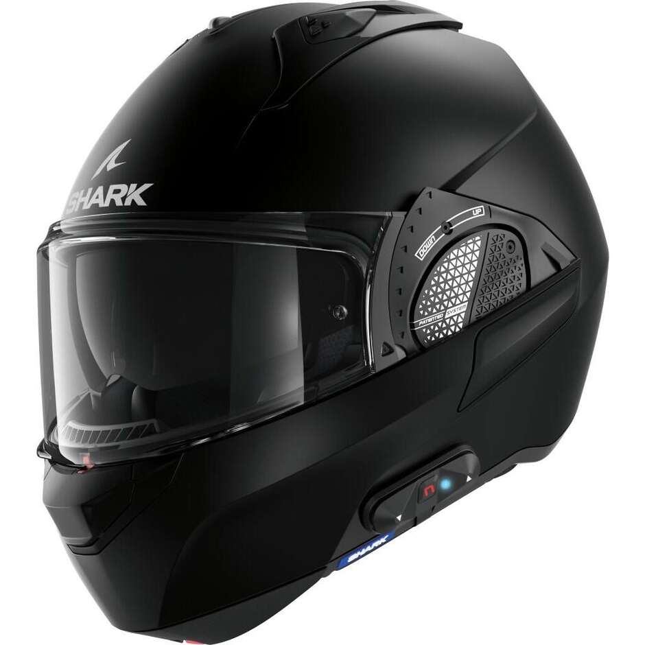Modular Motorcycle Helmet P / J Shark PACK EVO-GT N-COM B802 BLANK Mat Matt Black Integrated Bluetooth