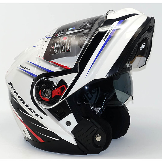 Modular Motorcycle Helmet Premier DELTA M 8 Blue Red