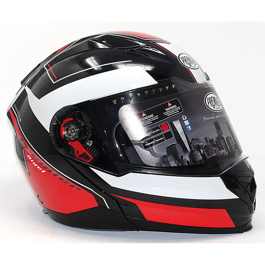 Modular Motorcycle Helmet Premier DELTA RG Glossy White Red