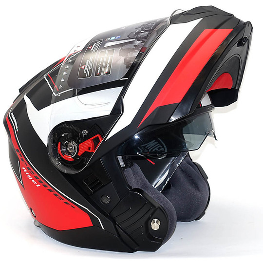 Modular Motorcycle Helmet Premier DELTA RG Red White BM Matt