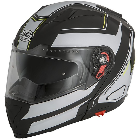 Modular Motorcycle Helmet Premier DELTA RG Y BM White Matt Black