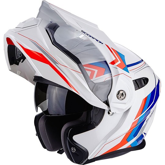 Modular Motorcycle Helmet Scorpion ADX-1 Blue White Red Body