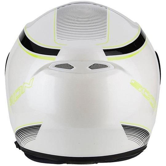 Modular Motorcycle Helmet Scorpion Exo-3000 Air Stroll White Pearl Yellow Neon