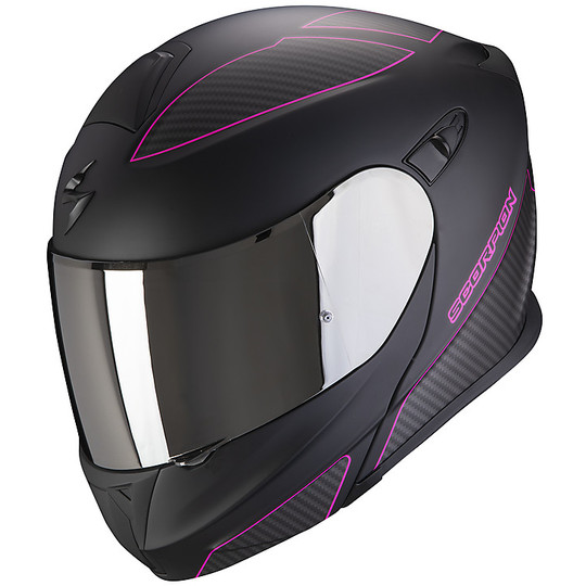 Modular Motorcycle Helmet Scorpion EXO-920 FLUX Matt Black Pink