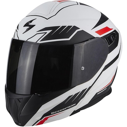Modular Motorcycle Helmet Scorpion Exo-920 Shuttle Black Opaco White