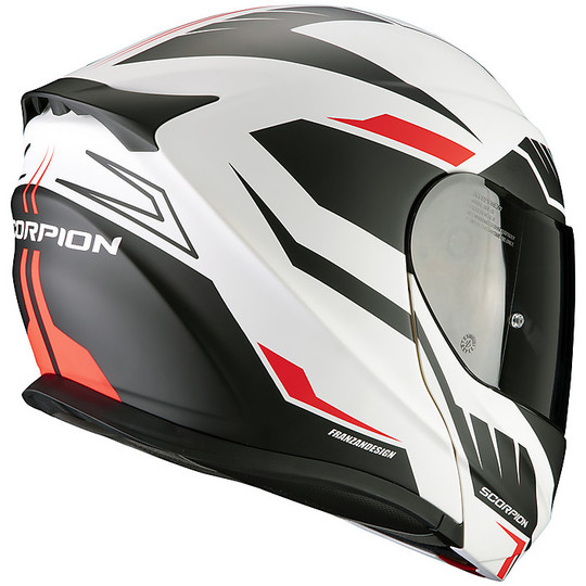Modular Motorcycle Helmet Scorpion Exo-920 Shuttle Black Opaco White
