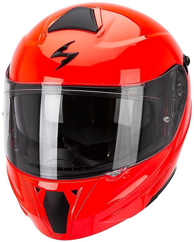 Modular Motorcycle Helmet Scorpion Exo-920 Solid Neon Red For Sale
