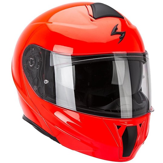 Modular Motorcycle Helmet Scorpion Exo-920 Solid Neon Red