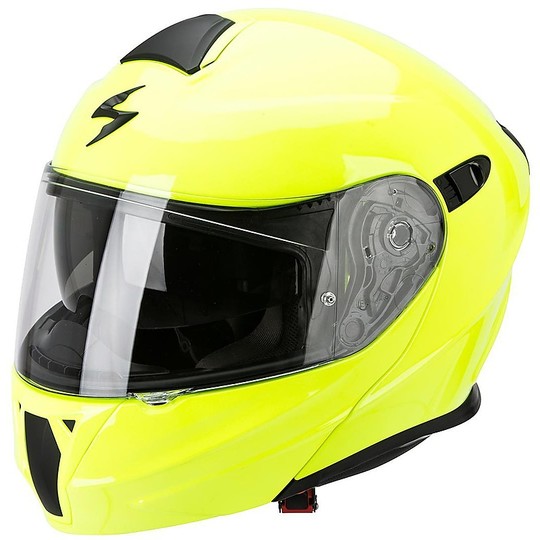 Modular Motorcycle Helmet Scorpion Exo-920 Solid Yellow Neon For Sale Online - Outletmoto.eu