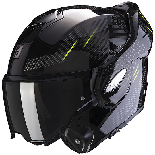 Modular Motorcycle Helmet Scorpion EXO TECH PULSE Glossy Black