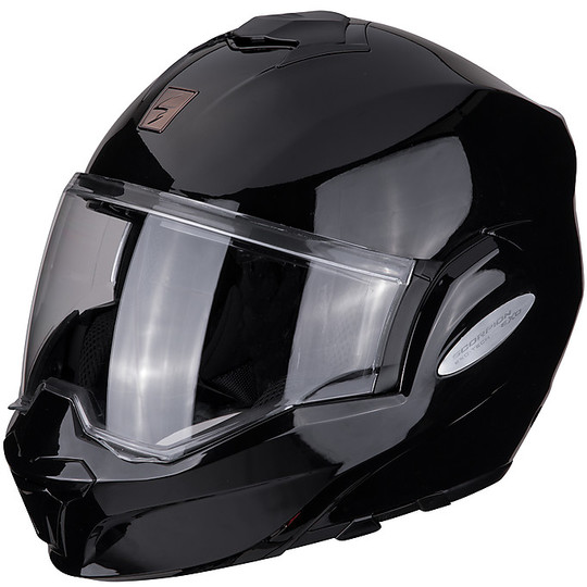 Modular Motorcycle Helmet Scorpion EXO TECH SOLID Glossy Black