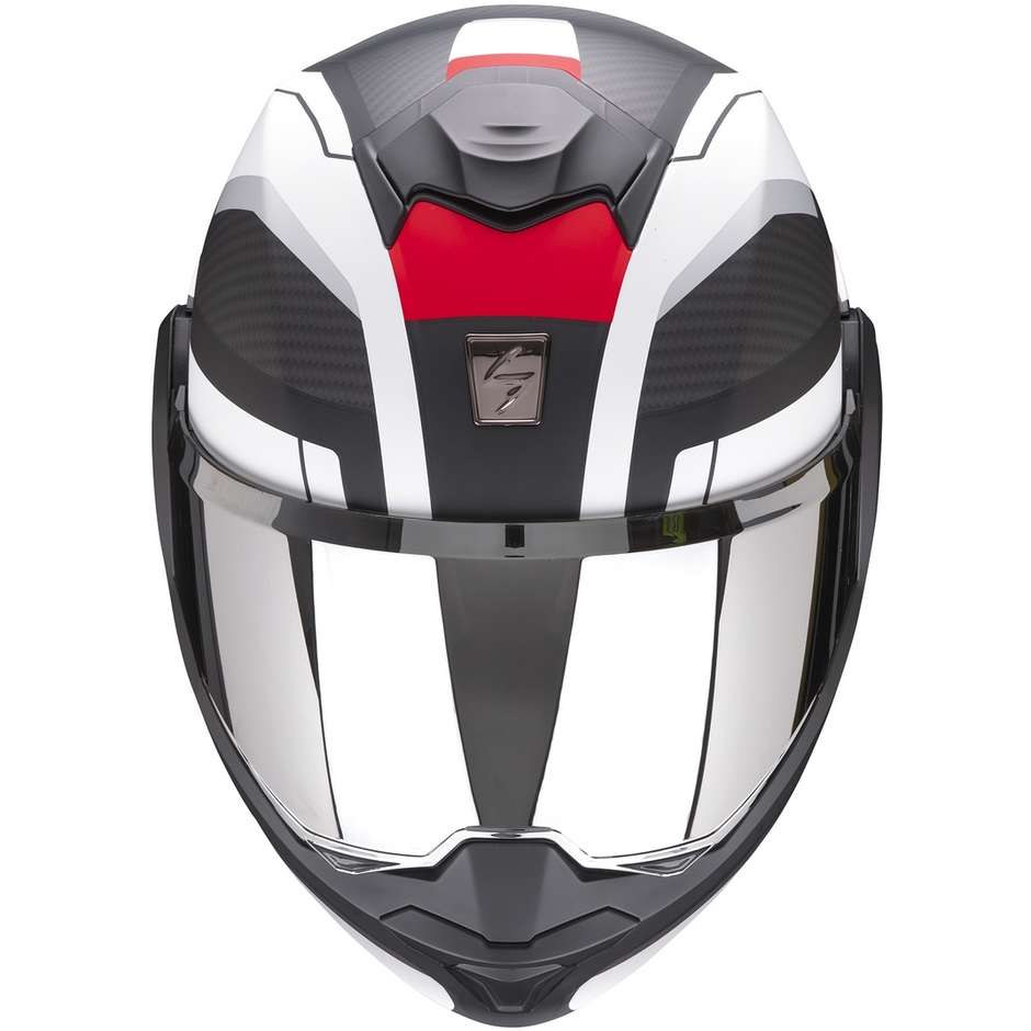 Modular Motorcycle Helmet Scorpion EXO-TECH TRAP Matt Black Red White