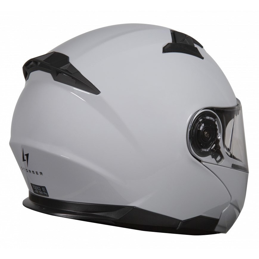Modular Motorcycle Helmet Stormer Spark Double Visor Black Pearl