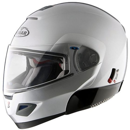 Modular Motorcycle Helmet Visor Silber Doppel Openable Vemar Jiano 