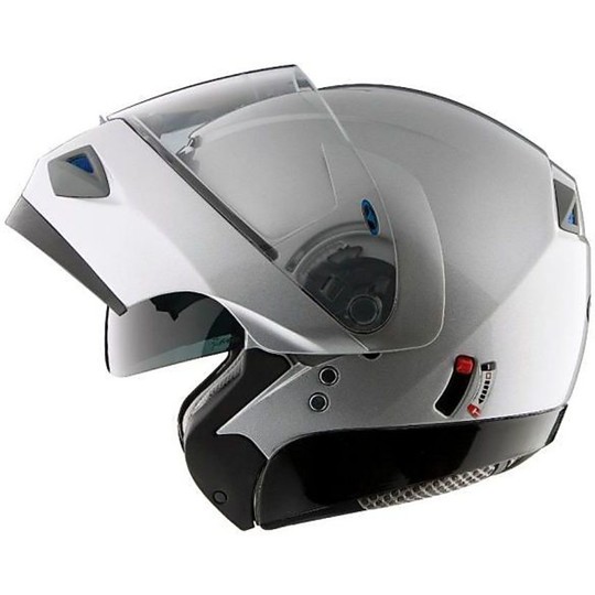 Modular Motorcycle Helmet Visor Silver Double Openable Vemar Jiano 