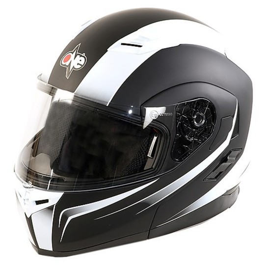 Modular Motorcycle Helmet Visor Sunroof One Double Black-White