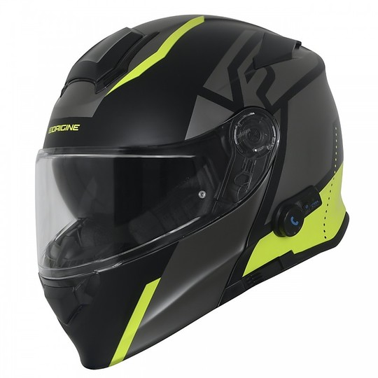 Modular motorcycle helmet with Bluetooth Integrated Origin DELTA LEVEL Black Fluo Yellow Opaque