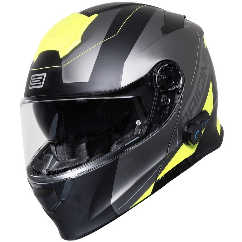 Modular Motorcycle Helmet with Bluetooth Origin DELTA BT Spike Yellow Fluo Matt Black