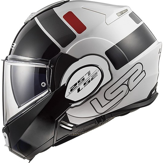 Modular Motorcycle Helmet With LS2 FF399 Valiant PROX Folding Divider Red White