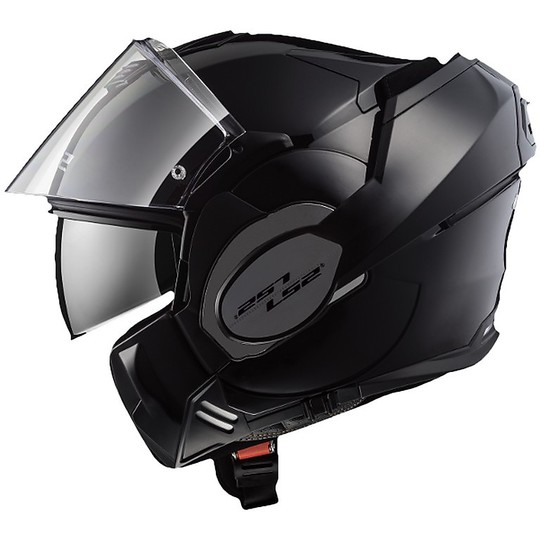 Modular Motorcycle Helmet with LS2 FF399 VALIANT Tilt Shift Luminous Black