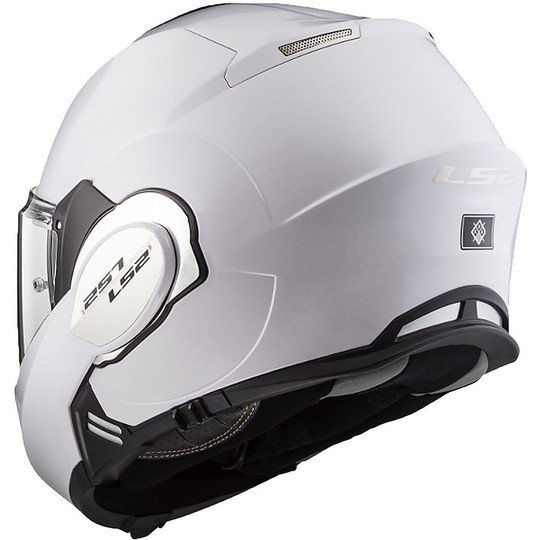 Modular Motorcycle Helmet with LS2 FF399 VALIANT Tilt Shift Luminous White