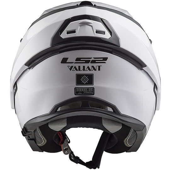 Modular Motorcycle Helmet with LS2 FF399 VALIANT Tilt Shift Luminous White