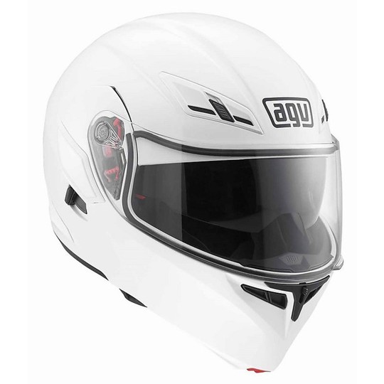 Modular Motorrad Helm Agv New Compact Dual Mono Genehmigung Glossy White