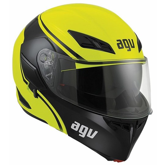 Modular Motorrad Helm Agv New Compact Dual-Zertifizierungskurs Multi Schwarz Fluorescent Yellow