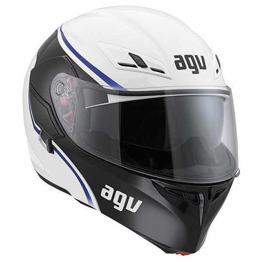 Modular Motorrad Helm Agv New Compact Dual-Zertifizierungskurs Multi Weiß Blau