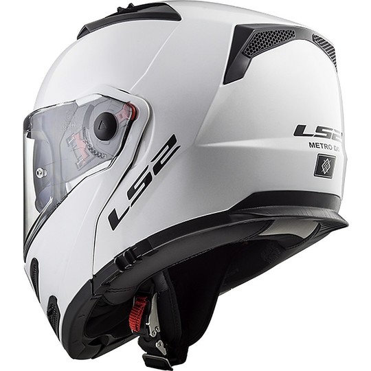 Modular Motorrad Helm genehmigt P / J Ls2 FF324 METRO EVO Solid glänzend weiß