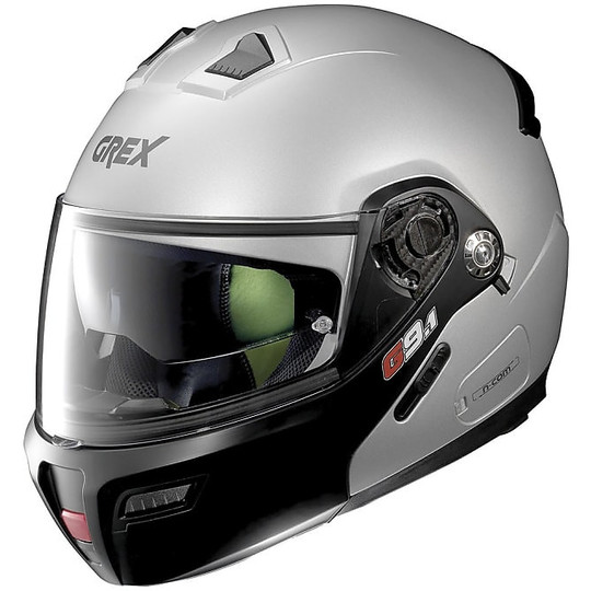 Modular Motorrad Helm Grex G9.1 Evolve Paar N-COM 026 Silber Mattschwarz