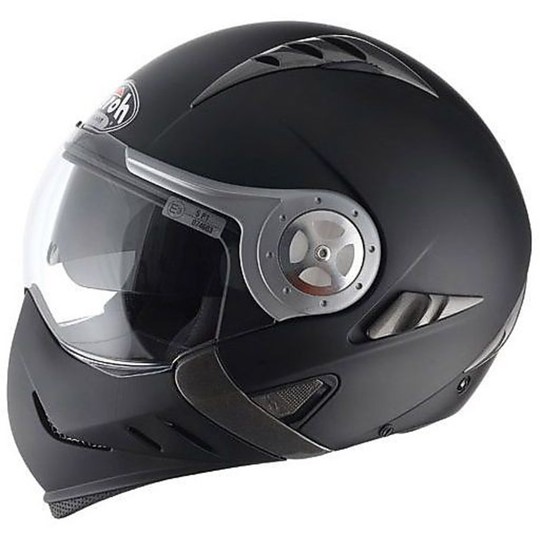 Modular Motorradhelm Airoh Tr2 und Jet Black Matte Dual-Visor