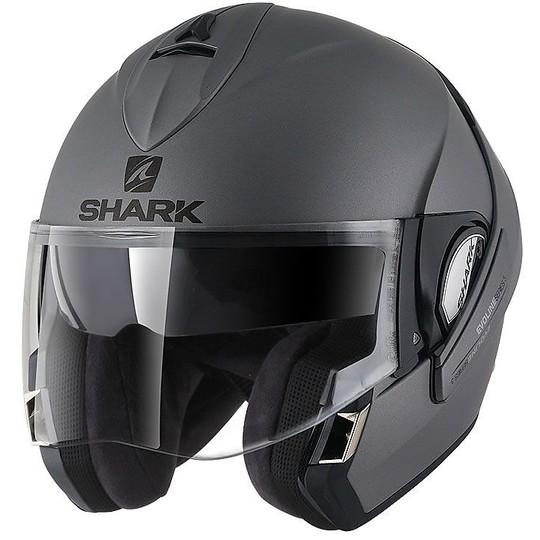 Modular Open Face Helmet Shark EVOLINE 3 BLANK Anthracite Matt
