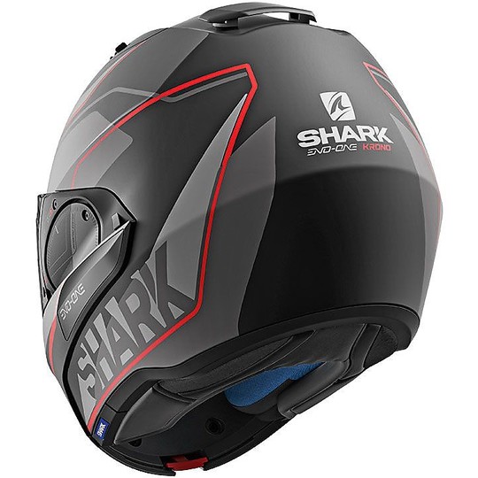 Modular Open Face Motorcycle Helmet Shark EVO ONE 2 KRONO Black Red Opaque