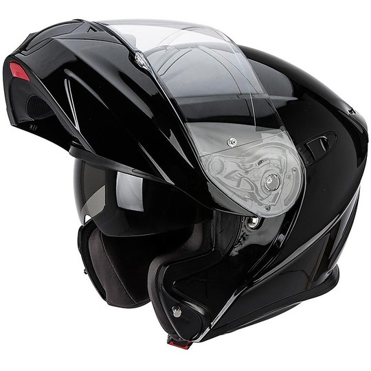 Modular Scuba Moto Helmet Exo-920 Solid Mono Black Lucido