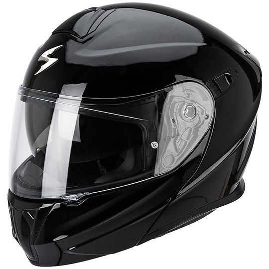 Modular Scuba Moto Helmet Exo-920 Solid Mono Black Lucido