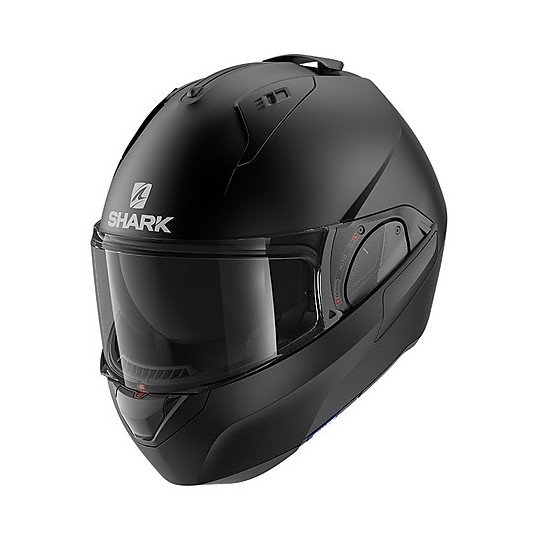 Modularer Helm, der Motorrad-Haifisch EVO ES Bank Mat Matt Black kippt