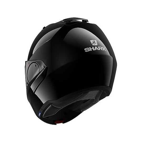 Modularer Helm, der Motorrad-Haifisch EVO ES Blank Glossy Black kippt
