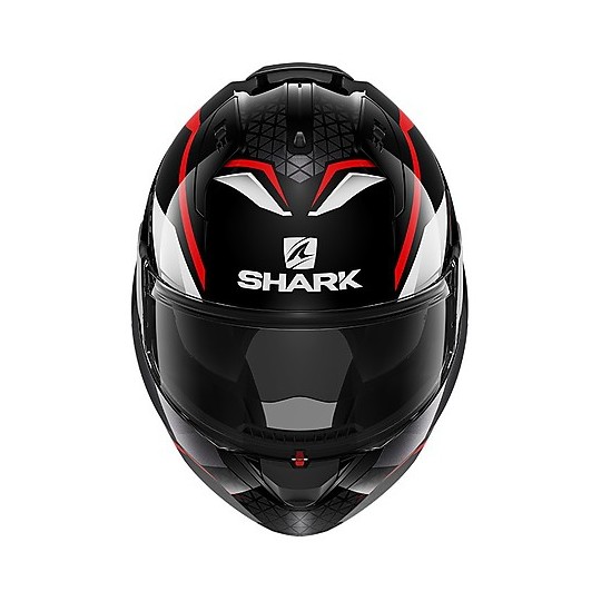 Modularer Helm Kippen Motorrad Shark EVO ES Yari Schwarz Rot Weiß