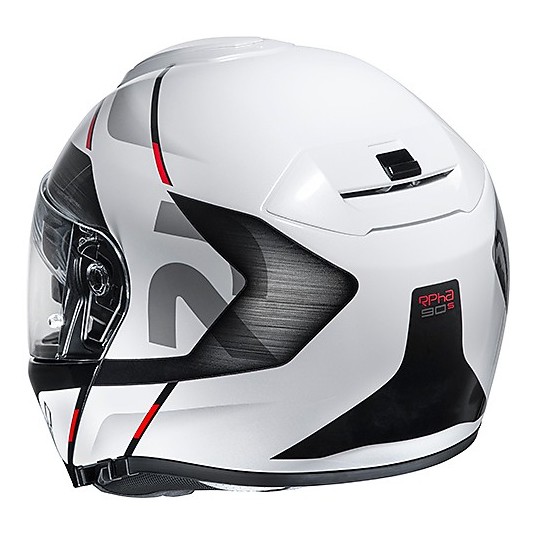 Modularer Helm mit Doppelfaser-Homologation P / J HJC RPHA 90 BEKAVO MC1 Weiß Rot