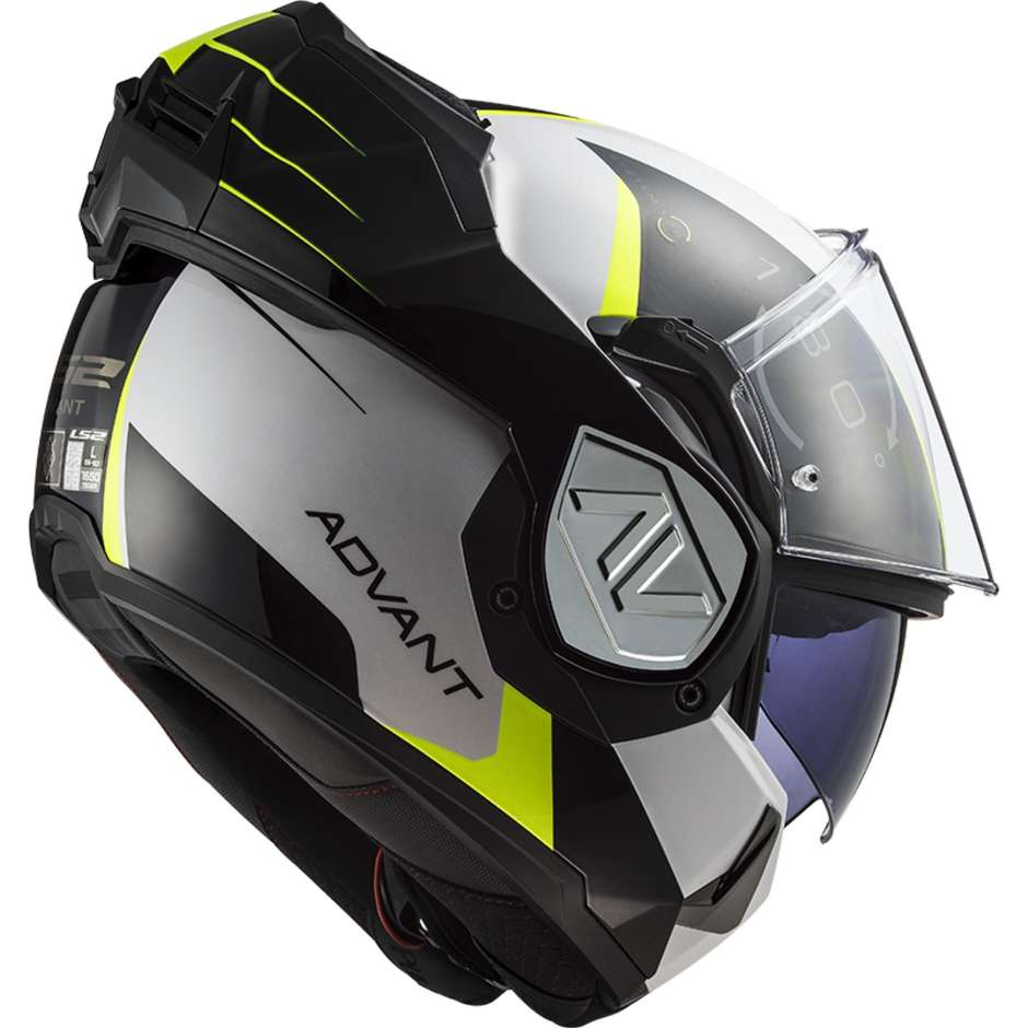 Modularer Helm Zugelassen P / J Ls2 FF906 ADVANT CODEX Weiß Schwarz