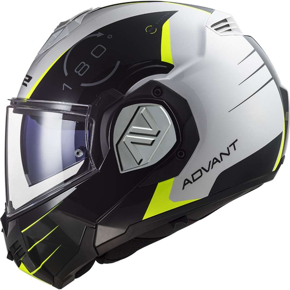 Modularer Helm Zugelassen P / J Ls2 FF906 ADVANT CODEX Weiß Schwarz